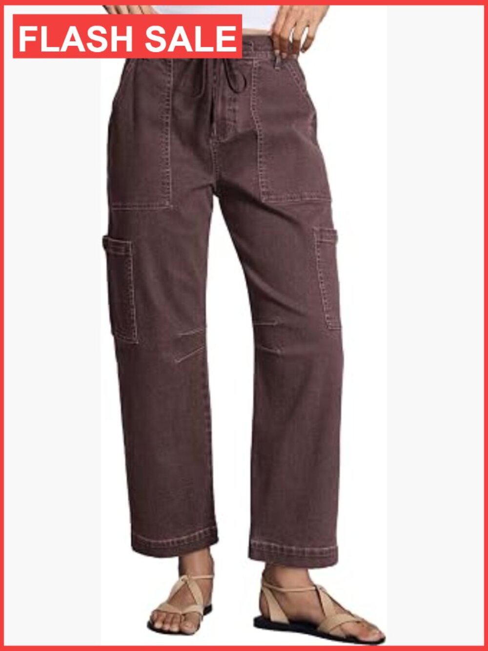 High Waisted Wide Leg Cargo Pants Loose Baggy Denim Jeans